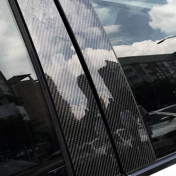 Tiras de ajuste de columna BC para ventana de coche, pegatinas de lentejuelas de protección de carrocería de fibra de carbono para BMW 3 Series e90 f30 2009-17216O