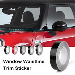 Garniture de fenêtre de voiture Film vinyle porte taille autocollant bricolage décoration ligne noire pour Mini Cooper R53 R55 R56 R60 R61 F54 F55 F56 F60232q