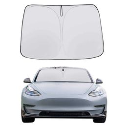 Pare-soleil de pare-brise de voiture, couverture de protection solaire pour fenêtre avant, Parasol Coche pour Tesla modèle 3 Y, accessoires de pare-soleil