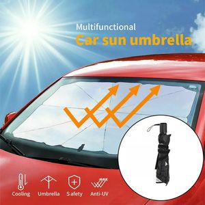 Pare-soleil de pare-brise de voiture, Type de parapluie, pare-soleil pour fenêtre de voiture, Protection solaire d'été, tissu d'isolation thermique pour ombrage avant de voiture 240308