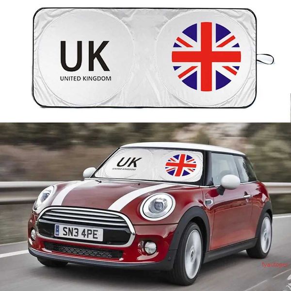 Voiture pare-brise pare-soleil visière Auto fenêtre pare-soleil couverture Parasol Coche UK Falg emblème Protection UV aveugle pour MINI Cooper