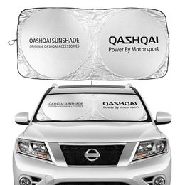 Pare-soleil de pare-brise de voiture couvre les visières de fenêtre avant pour Nissan Qashqai J10 J11 2018 2019 accessoires de pare-brise automatique