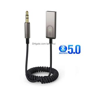 Voiture sans fil Bluetooth 5.0 Récepteur 3,5 mm Jack Aux O Musique Dongle USB Power Hands Kit pour haut-parleur radio Drop Delivery Mobiles Motorc Dhgpf