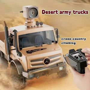 Voiture avec caméra HD à grande échelle High Speed Clipping Off Road Remote Control Vehicle Racing Toys Gift Gift Military Camera Vehicle 240509
