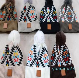 Casquettes tricotées pour femmes, chapeaux d'extérieur, bonnets pour adultes, visière, chapeau de voyage chaud d'hiver, couvre-chef décontracté, Patchwork coloré