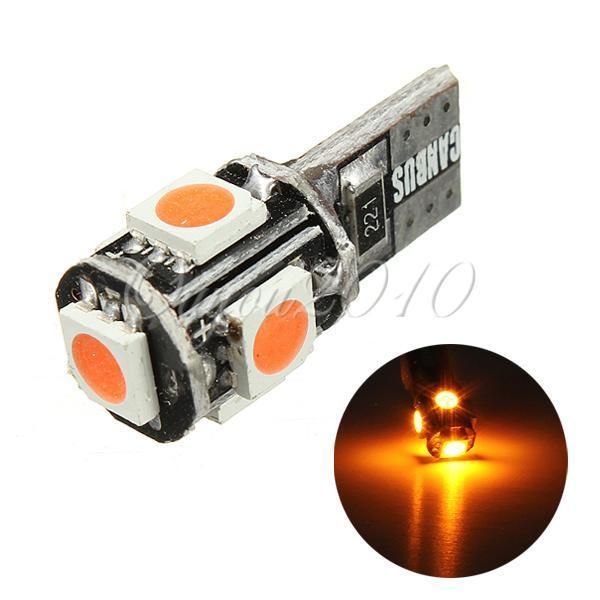 Coche amarillo Canbus T10 LED W5W 194 168 luz libre de errores sin ERROR ámbar brillante Interior coche luces Auto sin Error mapa Doom luz coche LED 12V