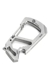 Carabiner Keychain 100 Titanium Multitool EDC Survival Tactical Gear 12 Tools in 1 Bottle Overner Tird Wrench Vis Route