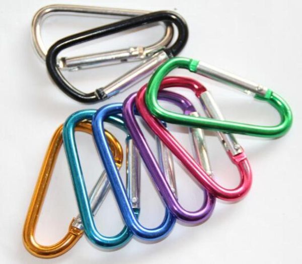 Carabiner Ring Keyrings Chaînes Clé Mini Metal Carabiners Outdoor Camp Camp Clip Snap Crochet Keychain Randonnée Aluminium Con pratique HIK6176297