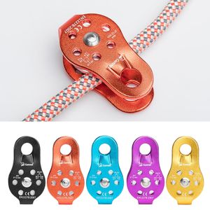 Carabiners 26KN Outdoor Caving Lifting Rock Climbing Fixed Rope Pulley Equipment Climbing Pulley Ball Bearing for Tree Arborist Accessories 230905