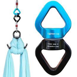 Karabijnhaken 30KN Outdoor Rotsklimmen Karabijnhaak Draaibare Connector Universele Gimbal Ring Yoga Schommel Hangmat Touw Draaibare Roterende Connector 231205