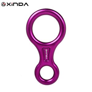 Carabiners XINDA Rock Climbing Carabine 8shape Rigging Descender Aluminum Figure Belay Device Abseiling 35KN Eight Ring Downhill Equipment 230925