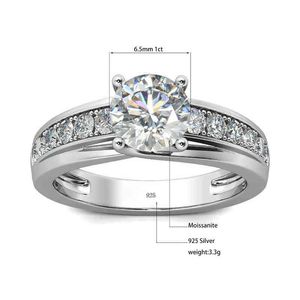 Carat Female Lab 100% bijoux tendance 1 argent bague diamant pour véritable Moissanite scintillante 00% mariage 2022 Sterling Szjinao femmes