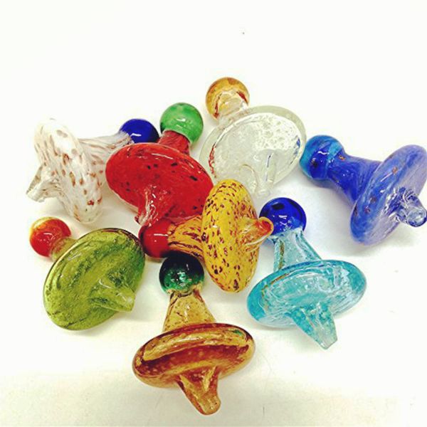 Carb Cap Glass Glow In The Dark Colorful Mushroom Shape Color Carb Caps Nail para cuarzo Thermal Banger DHL Envío gratis DCC07