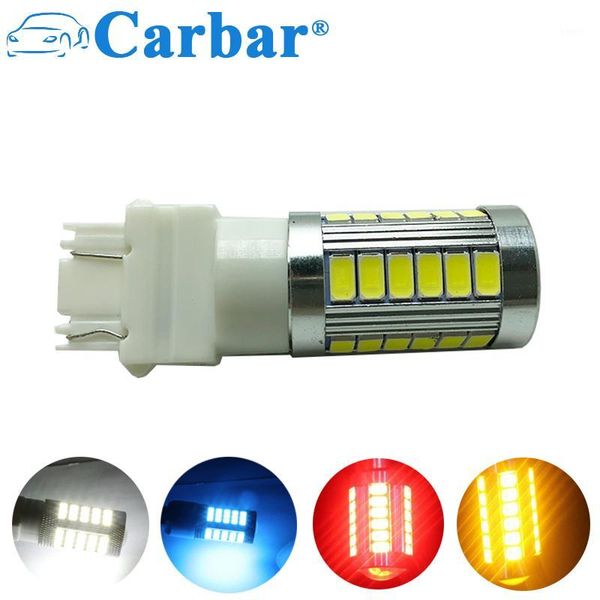 Carbar # T25 3157 33 SMD 5730 LED voiture clignotant ampoule feux de freinage feux de recul blanc jaune rouge 12V haute qualité1