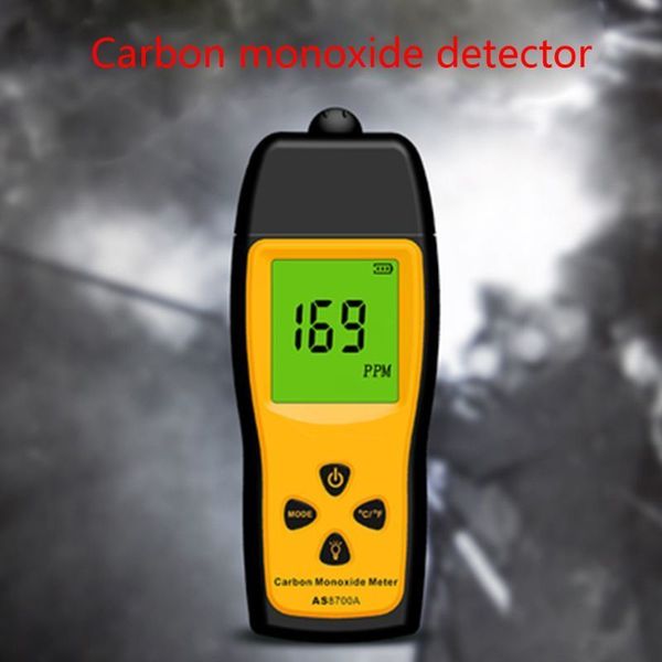 Analizadores de carbono AS8700A Analizadores de gas de CO portátiles Medidor de monóxido de carbono de mano Probador Monitor Detector Indicador Pantalla LCD Luz de sonido A 230721