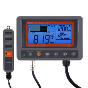 Koolstofanalysatoren koolstofdioxide CO2 IAQ Monitor Controller voor Green House Home Office Factory w/ Relay Functie NDIR -detectie Probe 230823