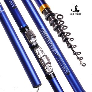 Fibre de carbone 3.6M 4.5M 5.4M 6.3M Spinning Canne À Pêche M Power Télescopique Rock Carp Feeder Surf 220811