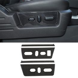 Pegatinas decorativas de ajuste de asiento delantero de fibra de carbono ABS para Ford F150 Raptor 2009-2014 accesorios interiores de coche 297C