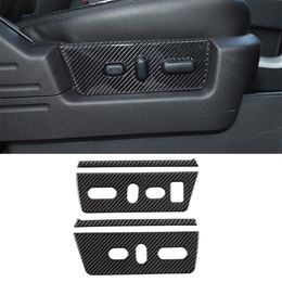 Pegatinas decorativas de ajuste de asiento delantero de fibra de carbono ABS para Ford F150 Raptor 2009-2014 accesorios interiores de coche 277W