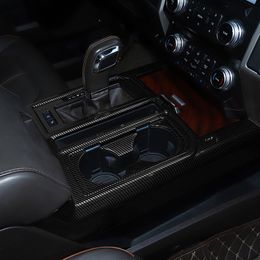 Koolstofvezel ABS Gear Bekerhouder Paneel Decoratie Trim Voor Ford F150 Auto Interieur Accessoires255r