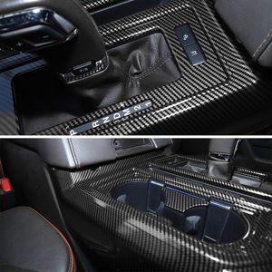 Koolstofvezel ABS Gear Bekerhouder Paneel Decoratie Trim Voor Ford F150 Auto Interieur Accessoires269T