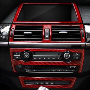 Koolstofvezel Airconditioner CD Frame Decoratie Cover Sticker voor BMW E70 E71 X5 X6 2008-2014 Auto Styling Navigation Trim Strip