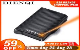 Carbon Fibre Anti RFID Carte de crédit Carte Mens Mens Double Card Holder Wallet Metal Businet Bank CreditCard Portefeuille minimaliste LJ201855129