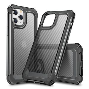 Koolstofvezel Armor Clear Military Cases Shockproof Acryl Hard PC TPU -cover voor iPhone 13 12 11 Pro Max 8 7 6 6s plus XR XS Samsung S20 Ultra