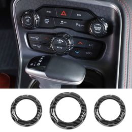 Koolstofvezel Audio Knop Cover Audio Schakelaar Knop Airconditioning Schakelpaneel Ring Voor Dodge Challenger Charger 2015 1575