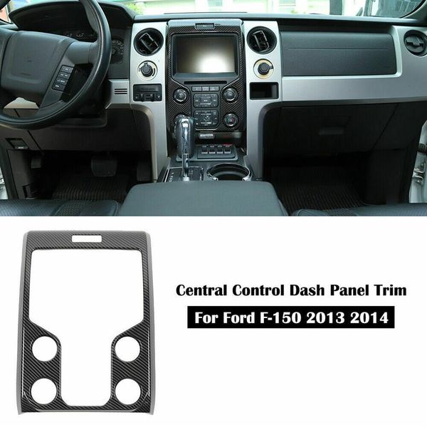 Ajuste del panel de control del centro multimedia negro de fibra de carbono para Ford F150 Raptor 2009-2014 ABS283s
