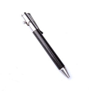 Koolstofvezel Bolt Action Tactische Pen Zelfverdediging Pocket Pen Glasbreker Outdoor Survival EDC1687510