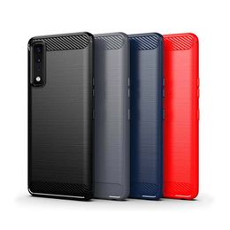 Koolstofvezel geborstelde textuur telefoonhoesjes voor iPhone 14 Pro Max LG Velvet Stylo 7 5G K22 plus K42 K52 K62 K92 Samsung S22 Ultra