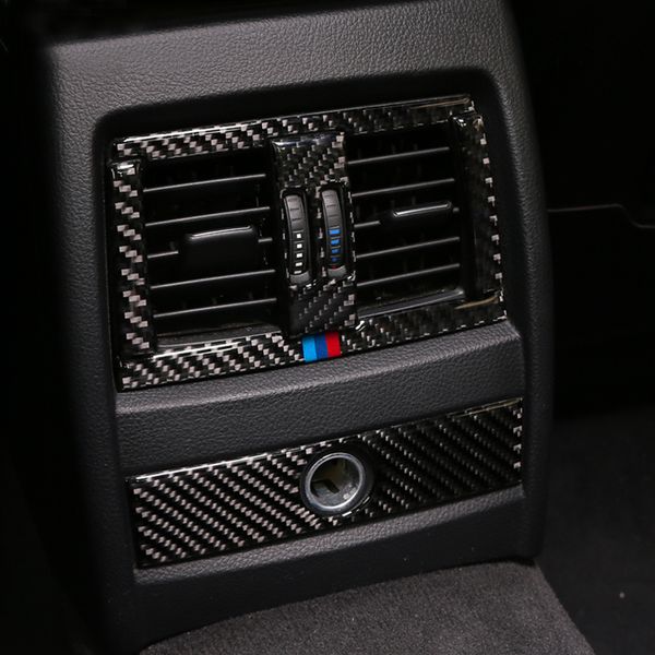 Autocollants décoratifs de cadre de couverture d'évent de sortie de climatisation de Console centrale de voiture de Fiber de carbone pour la série bmw f30 f34 3GT 3