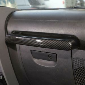 Couverture de poignée de copilote de voiture en Fiber de carbone, garniture de cadre pour Jeep Wrangler JK JKU 2007 – 2010, accessoires d'intérieur 306w