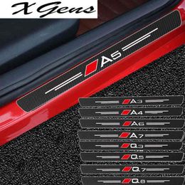 Koolstofvezel Auto -dorpels Sticker voor Audi Sline Quattro A1 A3 A4 A5 A6 A7 A8 TT Q3 Q5 Q7 Q8 B8 TT S1 S3 S4 S5 S6 S7 S8 TTS232L