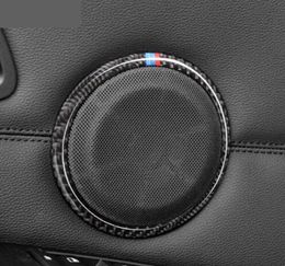 Koolstofvezel Autodeur Luidspreker Decoratieve Cirkel Sticker Luidsprekerbekleding Auto Styling Voor BMW E90 320i 325i E84 X1 Accessoires1190342
