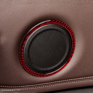 Carbon Fiber Car Door Stereo Speaker Decoration Cover Trim For BMW X1 F48 2016-2019 Interior Audio Speakers Circles Stickers
