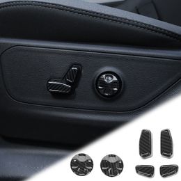 Koolstofvezel auto elektrische stoel aanpassing decoratieve dekking, ABS 6pc voor Dodge RAM interieur accessoires