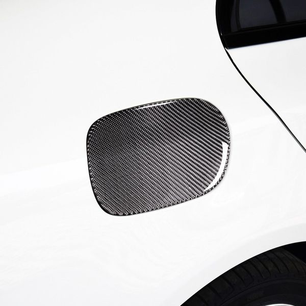 Garniture de couverture de décoration de panneau de bouchon de réservoir de carburant de voiture en fibre de carbone pour Mercedes Benz Classe C W205 2015-19 Accessoires modifiés extérieurs