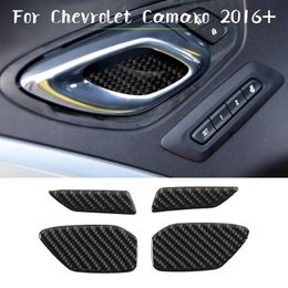 Koolstofvezel Auto Binnendeur Handvat Decoratie Tirm voor Chevrolet Camaro 16+ ABS 4PCS