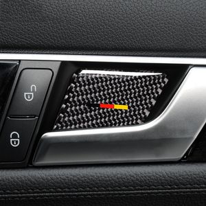 Autocollants de couverture de bol de poignée de porte intérieure de voiture en Fiber de carbone, autocollants de garniture de voiture pour Mercedes classe C classe E w204 w212, accessoires