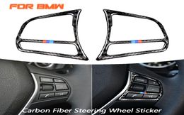 Pegatinas de botones de volante Interior de coche de fibra de carbono, accesorios para automóviles para BMW 1, 2, 3, 4 Series 3GT F20 F21 F30 F32 F341585902