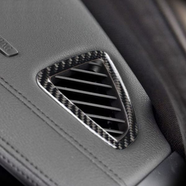 Fibre de carbone voiture-style tableau de bord climatisation sortie évent cadre décoratif couverture autocollant garniture pour BMW X5 X6 E70 E71 F15 F16 accessoire