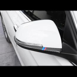 Koolstofvezel Auto -achteruitkijkspiegels Cover Slimstrips Sticker voor BMW 1 2 3 4 -serie X1 F20 F30 F30 F31 F34 E84 Accessoires230J