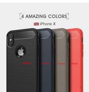 Coque de téléphone en fibre de carbone pour iPhone14 13 12 11 11pro X Xr Xs Max 8Plus Coque en caoutchouc de silicone pour Samsung S10 S10plus S9Plus