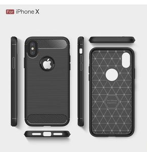 Étuis en Fiber de carbone pour iPhone14 13 11 X Xr Xs Max 8Plus, coque de téléphone en caoutchouc de Silicone pour Samsung S10 S10e S9 Plus