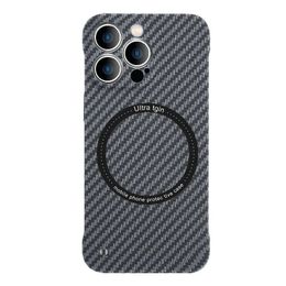 Carbon Fiber Case Textuur Frameloos Voor Magsafe Magnetische Draadloze Opladen Cases Voor iPhone 15 14 13 12 11 Pro Plus max Schokbestendige PC Cover