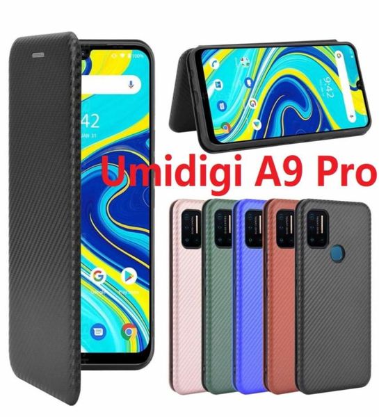 Casos de fibra de carbono para Umidigi A11 Pro Max S5 A7 A9 Pro A7S A3S A3X F2 POWER 3 Case Magnetic Soport Card STOP Tarjeta Protectora Walle8790997