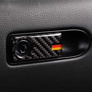 Autocollants en Fiber de carbone pour boîte de rangement copilote, poignée de couvercle de bol, garniture de style de voiture pour Mercedes classe C W205 GLC, accessoires