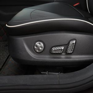 Fibre de carbone couleur siège bouton décoration cadre couverture intérieur autocollants garniture 6 pièces pour Audi A4 B9 2017-19 Auto accessoires